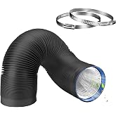 Ventilation Hose 153 mm, 3 m Aluminium Exhaust Hose with 2 Steel Clamps, PVC Ventilation Ducts for Extractors, Air Conditione