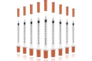 HONEXCESNG 1ml Syringes with Needle, Dispensing Measuring Tool Plastic, 14-Pack 31G 8mm, Individually Sealed, BD Microfine Needle for Lab Liquid Separation, Pets Feeding Craft Supplies