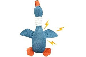 Qaestuan Juguetes de Peluche Chirriantes, Juguete Indestructible para Perros, Juguetes para Mascotas Resistentes a Masticar, para Perros Grandes, Pequeños y Medianos (Ganso Salvaje)