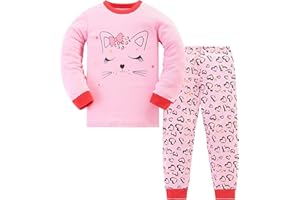 Codkkre Schlafanzug Mädchen Einhorn Kinder Pyjama Baumwolle Langarm Winter Schlafanzüge Zweiteiliger Größe 3-13 Jahre