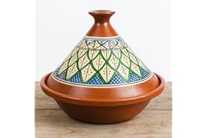 GENERICO Tajine in Terracotta XL 32cm – Autentica Pentola Etnica Marocchina/Tunisina con Ebook Gratuito 2910201101