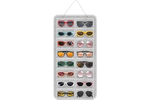 EEEKit Hängender Sonnenbrillen Organizer, 16 Taschen Kleiderschrank Sonnenbrillenaufbewahrung, Reise Wandtaschen Brillenorganizer, Filz Wandhängender Brillenhalter