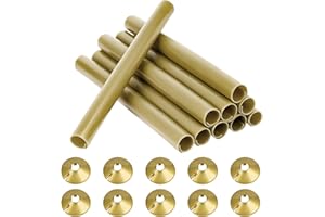 AOMAIC 10 Stück Heizungsrohr Verkleidung mit 10 Stück Heizungsrohr Rosette Gold Heizungsverkleidung 200mm x 15mm Kunststoff Rohrverkleidung für Heizungsrohre Heizkörper