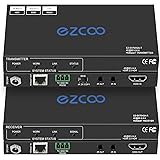 ROFAVEZCO HDMI Extender Over Ethernet 4K 60HZ 18G/BPS Over Single Cat5/6 up to 40m(165ft), RS232 POE IR HDCP2.2 HDR CEC EDID 