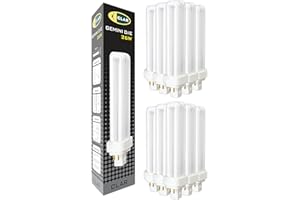 CLAR - Bombilla Fluorescente Gemini D/E 26W 4000K G24q-3 Luz Blanca Neutra CFL Profesional Tubo Compacto Alto Flujo 4 Pines Reemplazo Iluminación Técnica Cocina Oficina Taller Precisa
