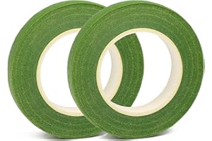 LOMIMOS 2 Rouleaux de Auto-adhésif Rubans Floraux en Papier pour le Jardin,Floratape pour Bouquet DIY,Scotch Fleuriste，les Ruban pour Tiges de Fleuriste (Vert clair)