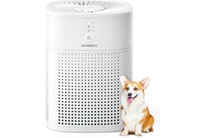MORENTO Purificatore d'Aria Con Filtro HEPA, per Camera Da Letto Domestica, Contro dei Acari Polveri Pollini Odori Capelli, Aromaterapia, Timer, 24 dB Modalità di Sonno 1Pack +2 Speed