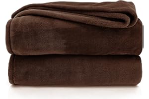 heimtexland Kuscheldecke flauschig Flanell Wohndecke warm Oekotex Tagesdecke Überwurf Sofadecke fusselfrei Fleecedecke Super Soft XL Decke 150x200 cm Typ380 Schoko braun