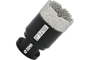 DT-DIATOOL Diamond Drill Bit 35mm Hole Saw for Dry Drilling Tile Porcelain Marble Ceramic Granite