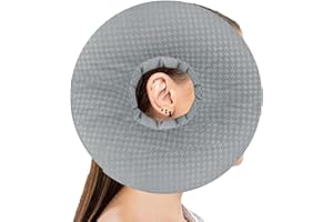 PORFOYO Piercing Almohada con Orificio, Donut Almohada, Piercing De Almohada con Orificio, Almohada con Agujero, Almohada para Dormir De Lado, Piercing Almohada Oreja para Oreja contra Dolores De Oreja(Gris)
