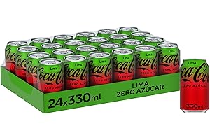 Coca-Cola Zero, Refresco de Cola Sabor Lima - Pack 24 latas de 330 ml