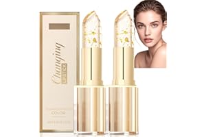 CHUNXIN 2PCS PH Adjusting Lipstick,Color Changing Lipstick with Gold Cry/stal,Transferproof Temperature Changing Lipstick,Moisturizing Lip Bal/m for Dry Lips,3.5G Adju/sting Colo/ur Lipsti/cks