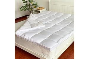 Bedecor Topper Matrimoniale 160x190cm, Morbido, Traspirante, Migliora il materasso, Topper per Divano Letto, Migliorare il Comfort del Sonno, Coprimaterasso Matrimoniale Imbottito in Poliestere