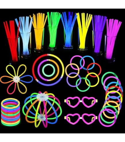 MOYKSRR 297 Stück Knicklichter Party Set, 8 Tolle Farben Knicklichter Kinder, Neon Leuchtstäbe, Knicklichter Leuchtspielzeug für Party deko, Brille, Haarnadel, Ohrring,Schmetterling, Ball, Lutscher MOYKSRR 297 Stück Knicklichter Party Set, 8 Tolle Farben Knicklichter Kinder, Neon Leuchtstäbe, Knicklichter Leuchtspielzeug für Party deko, Brille, Haarnadel, Ohrring,Schmetterling, Ball, Lutscher