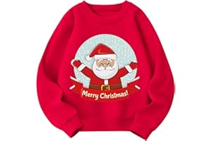 Pilipulu Sudaderas Navideñas Niños, Sudaderas sin Capucha para Niño y Niña, Sweatshirt de Algodón para Niña, Ropa Navideña para Infantil 2-7 Años