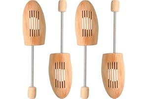 KUOGAS 2 pairs of shoe stretchers for men and women, shoe stretchers made of natural pine wood, wrinkle-free, breathable, available in various sizes, suitable for leather shoes and trainers