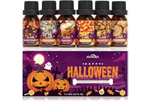 SNOWSEN Halloween Essential Oil Set, Autumn Diffuser Oil for Candle& Soap Making, Candy Corn, Chocolate Pumpkin Pie, Autumn Wreath, Apple Cider, Caramel Corn, Snickerdoodle Aromatherapy Oil