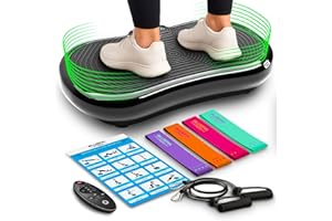 BLUEFIN FITNESS Bluefin® Vibration Plate Exercise Machine for Weight Loss, Toning & Lymphatic Drainage, Full Body Vibrating Platform with 180 Intensity Levels + 5 Programs for Home Fitness
