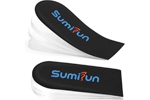 Sumifun Inserciones ortopédicas ajustables de 4 capas, cojín de talón de aumento de altura para discrepancias de longitud de pierna, espolones de talón, dolor de talón, lesiones deportivas y