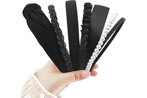 DRESHOW Diademas de Moda para Mujer Diadema de Perlas, Florales, Antideslizante, Diademas Acolchadas de Plástico para Mujeres Vintage Accesorios para el Cabello para Mujeres y Niñas