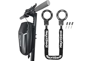 NextSeal Antivol Velo, Antivol Trotinette Electrique, Portabilité Cadenas de Bicyclette avec Clé avec Sac de Rangement, 6mm Antivol Chaîne de Sécurité pour Trotinette Electrique, Vélo