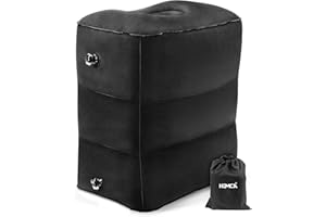 ‎HOMCA HOMCA Reise Fußstütze Kissen, Aufblasbares Fußstütze Reisekissen Justierbares Höhen-Kissen für Fuß-Rest auf FlugzeugenAutos, Busse, Züge, Büro und Kinder, Zum Auf Langen Flügen zu Schlafen