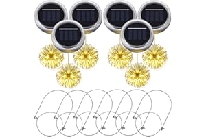 PChero 6pezzi Appesi Impermeabili con Coperchio a Forma di Barattolo per Muratore Solare con Luci a Fata con 20 LED e Ganci, Perfetti per Feste, Matrimoni, decorazioni Natalizie (bianco caldo)