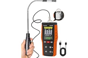Hot Wire Anemometer Handheld, WapoRich HVAC Wind Speed Meter Air Flow Gauge Measures CFM/CMS/CMM 0~999900, Temp, Air Velocity 0.2~67 MPH with MAX/MIN for Duct HVAC - RQ-9000F