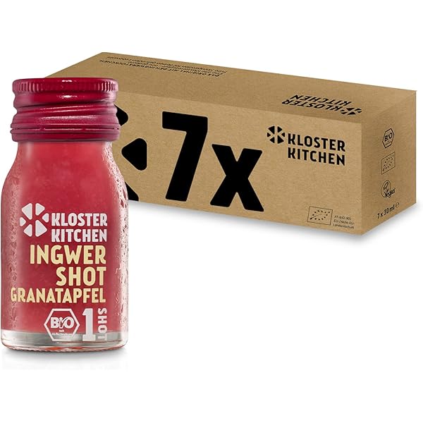 Shot Bio Gingembre Curcuma Kloster Kitchen - 14 Bouteilles 30ml - Boisson énergisante Naturelle