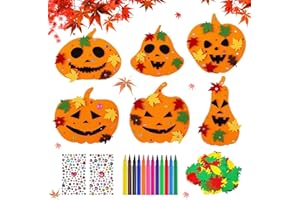 MAIBAOTEMBT Filz Bastelset für Herbst Deko, 12 Piezas Herbst Kreativsets, DIY Herbst Fensterbilder Bastelset, Herbst Tier Bastelsets für Kinder, Herbst Basteln für Mädchen und Junge