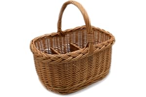 MyBer® Weidenkorb stabiler Flaschenkorb Tragekorb Korb aus Weide für 4 Flaschen K9-121-4