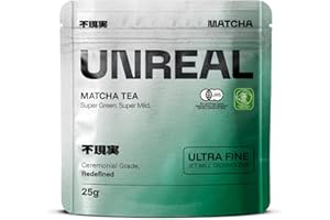 ‎KURO MATCHA UNREAL® Ceremonial Bio Matcha – 100% Japanischer Zeremonieller Grüntee – Premium Qualität aus Shizuoka – Für Tee, Latte & Smoothies – Besonders fein vermahlen für maximale Cremigkeit – 25g