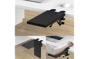 Catekro Accoudoir De Bureau Ergonomique pour Bureau D'ordinateur Repose-Poignet Accoudoir D'ordinateur Ergonomique pour Bureaux Tables De Travail (Fibre Noire)