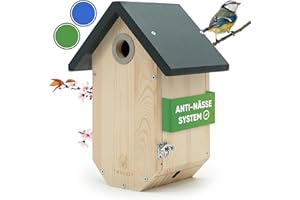 TWOCOZY Premium Nistkasten für Meisen | Kohlmeisen [SPECHTSCHUTZ & NESTSCHUTZ] wetterfest & verschraubt | Maße NABU konform | Vogelhaus zum Aufhängen für Meisen - 32 mm