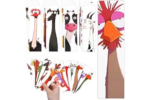 Mabor 30 szt. papierowych zakładek z motywem zwierzęcym, zabawne, kreskówki, kreatywne znaczniki do książek, prezenty dla ucznia, szkoły, biblioteki, Boże Narodzenie, Wielkanoc, dla czytelnika