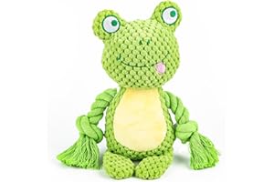 AKONE Zabawka dla psa, zabawka do żucia, piszcząca, interaktywna zabawka dla psa, przytulanka pluszowa zabawka dla psów, kształt żaby, zabawka klinowa dla małych, średnich psów