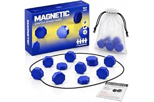 Magnetiskt schackspelset med 20 magneter – taktiskt pedagogiskt spel och festspel för barn och vuxna, interaktivt resespel för familjer, inklusive förvaringspåse och rep