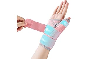 CURECARE New Upgraded Thumb Splint Right & Left Hand, Adjustable Wrist and Thumb Support for Arthritis, Thumb Brace for Sprain, Tendonitis, De Quervain's, One Size Fits Any Hand (Pink)