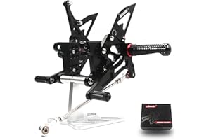 Arashi(Version 2.0) Réglables Commandes Reculées pour Speed Triple 1050 2005-2010/Daytona T595 T509 955i 1997-2005 Accessoires Moto Repose Pieds Reglables Arrière Pédales Noir 2006 2007 2008 2009