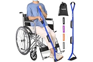 HOOMTREE 39'' Steifer Beinhebergurt mit Gepolsterte Handgriffe und Fußschlaufe,Mobilitätshilfen für die Genesung von Hüft-Knie-Operationen,Fußheber für Einfaches Ein und Aussteigen aus dem Bett,Auto,Rollstuhl