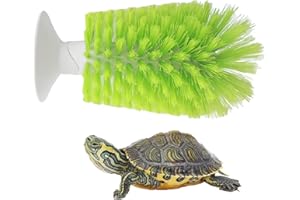 Honeypomelo Turtle Scrub Brush, Turtle Scratches Back Brush Turtle Shell Cleaning Brush Red Eared Slider Turtle Peeling Brush Tank Suction Cup Brush for Remove Turtle Shell Scutes (Green)