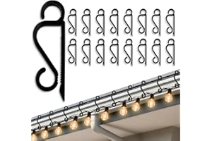 Isisyu Gutter Hooks for Outdoor Lights, 60 Pcs Slip-Resistant Christmas Light Gutter Clips with Reusable, Weatherproof, Plastic, Flexible, Durable for Hanging Xmas Icicle Curtain Fairy Lights