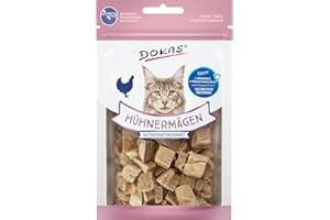 DOKAS Despojos liofilizados – golosina Premium sin Cereales para Gatos – Ideal como recompensa – (6 x 12 g)