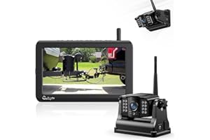 eRapta Magnetic Wireless Backup Camera 5” IPS Monitor, 2-Min DIY Installation,1080P, 9600mAh Lower Consumption Rechargeable Camera System for Hitching Horse Fifth Wheels/Trailer/RV/Truck/Car
