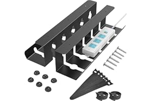 ANSHUKE Biurko z kanałem kablowym, uchwyt na kable, zestaw 2 szt., biurko do zarządzania kablami do porządku w miejscu pracy, kosz na kable 40 x 10 x 10 cm (czarny)
