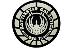 PATCH NATION Battlestar Galactica BSG 75 Officer Black Glow in The Dark PVC Airsoft Cosplay Patch
