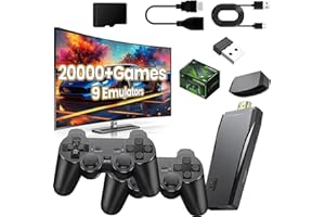 SNXIWTH Wireless Retro Handheld Game Console Retro Game Stick 4K HDMI Output Nostalgia Plug & Play Video Games with Built-in 20000+ Classic Games and 2.4GHz Wireless Controller