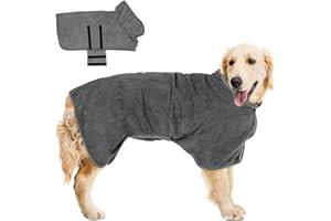 GEGNNS Peignoir Chien en Microfibre, Peignoir pour Chien, Serviette Chien Peignoir avec Velcro, Réglable Peignoir pour Chien, Animaux Super Absorbante Serviette de Bain pour Mittelgroße Große Hunde