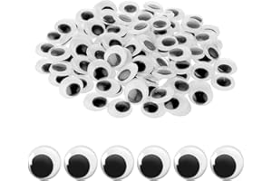 DIVINA VITAE 100 Stück 20mm Wackelaugen Selbstklebend Runde Schwarz Weiß, Basteln Wackelaugen, Kunststoff Bastelaugen Augen, Kulleraugen Selbstklebend Aufkleber Für DIY Scrapbooking Handwerk Puppe Zubehör