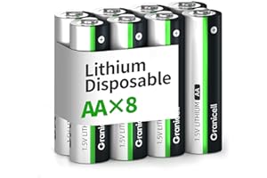 Granicell 8Pack Lithium AA Batterien, Double A Batterie Nicht wiederaufladbar, 1.5V Batterie, Lithium Eisen AA Batterien mit längerer Lebensdauer für Taschenlampe, Spielzeug, Kamera